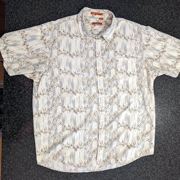 Vintage POINT ZERO ORANGE LABEL Embossed Hawaiian Mens Short Sleeve - Picture 5 of 7